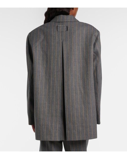 Blazer Con Raya Diplomatica Ganni de color Gray