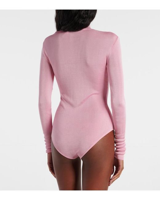 Self-Portrait Pink X Christopher Kane Cutout Lace-Trimmed Bodysuit