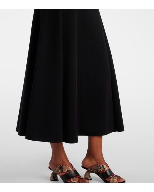 Max Mara Black Cotton-Blend Midi Dress
