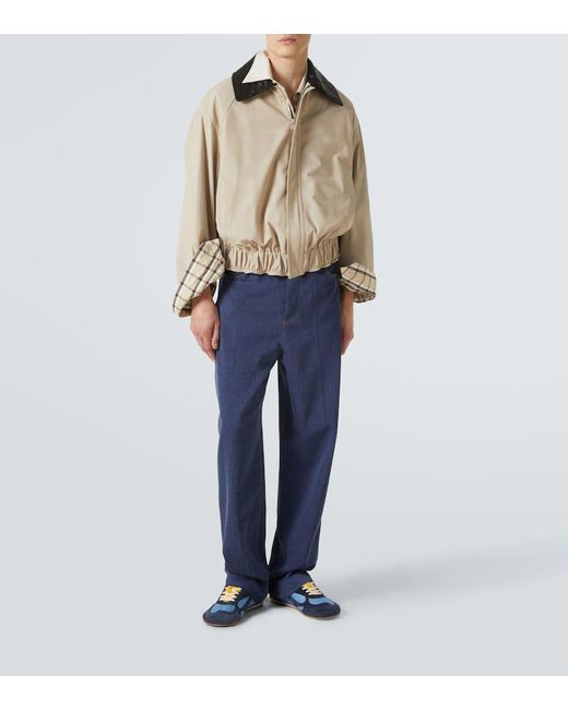 Bottega Veneta Blue Orbit Flash Suede-Trimmed Sneakers for men
