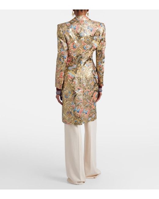 Etro Natural Printed Lame Coat