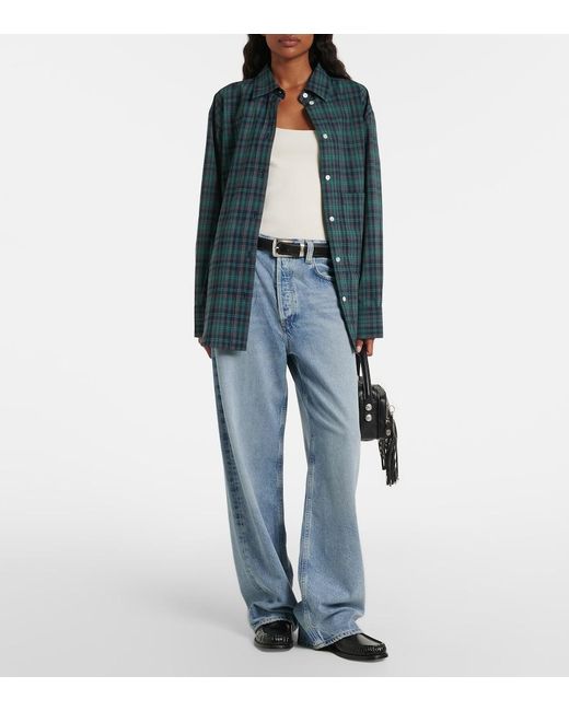 Agolde Blue Low Slung Baggy Wide-Leg Jeans