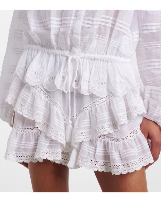 Isabel Marant White Polly Lace And Cotton Blouse
