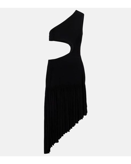 Vestido Midi Asimetrico Con Abertura Alaïa de color Black