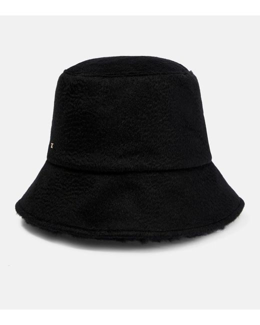 Max Mara Black Fiducia Logo Bucket Hat