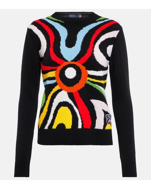 Emilio Pucci Multicolor X Fusalp Intarsia Wool Cardigan