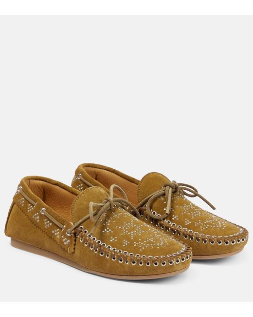 Isabel Marant Brown Mokassins Freen aus Veloursleder
