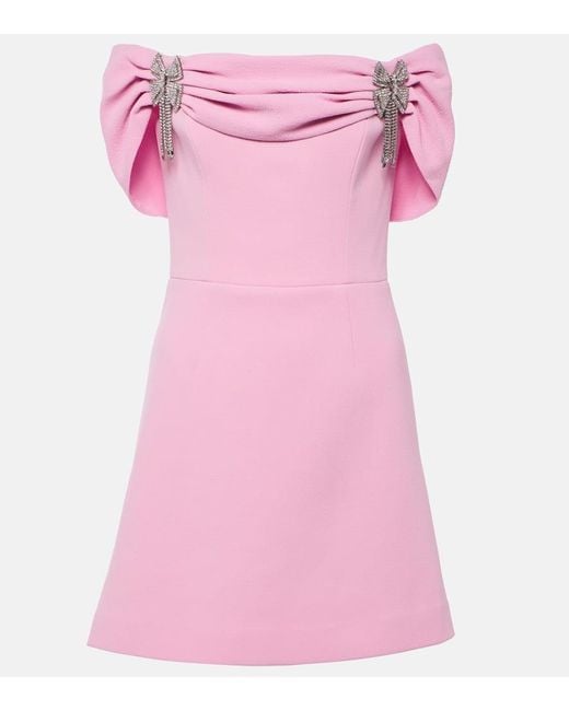Vestido Corto Odetta Con Lazo Adornado Rebecca Vallance de color Pink