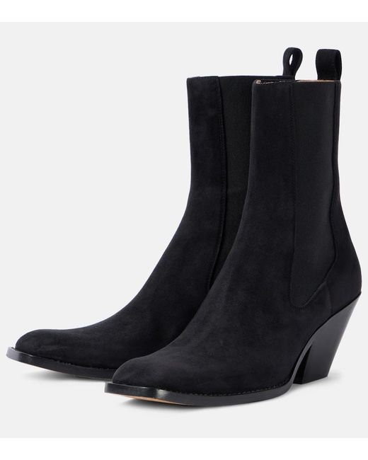 Khaite Black Austin 60 Suede Ankle Boots