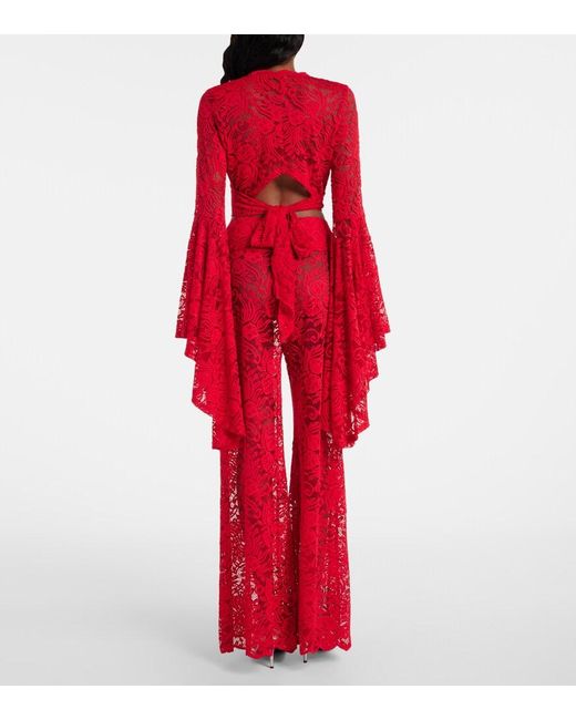 Alexandra Miro Red Talia Lace Top