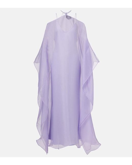 ‎Taller Marmo Purple Spirito Ruffled Tulle Kaftan