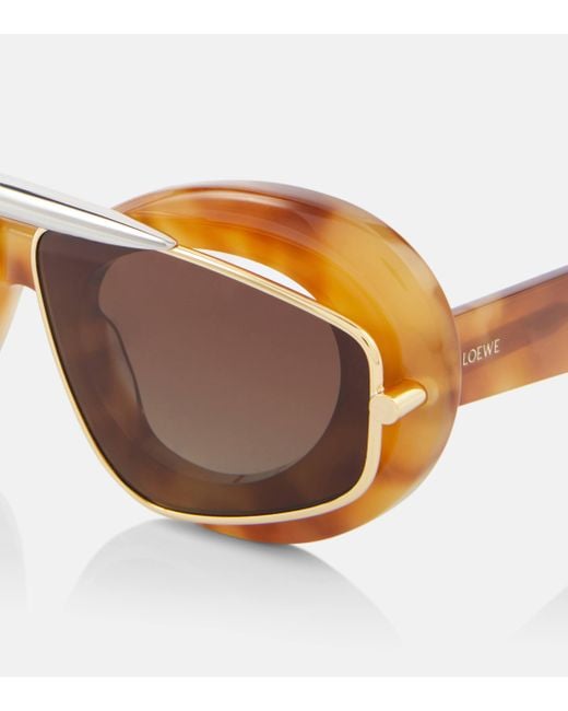 Loewe Brown Wing Aviator Sunglasses