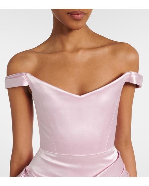 Alex Perry Pink Draped Duchess Satin Minidress