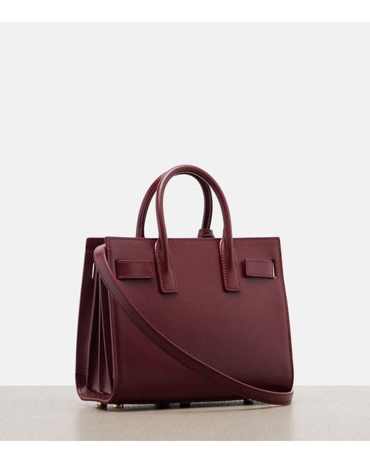 Sac De Jour Nano En Cuir Saint Laurent en coloris Red