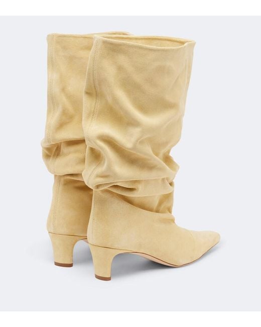 Staud Natural Wally Suede Mid-Calf Boots