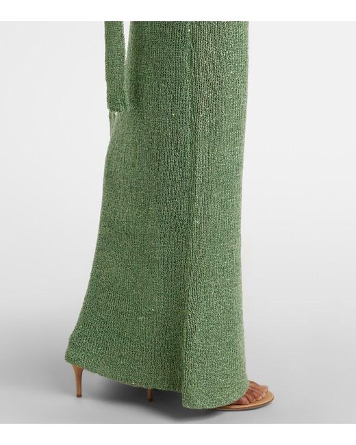 Bananhot Green Aretha Sequined One-Shoulder Maxi Dress