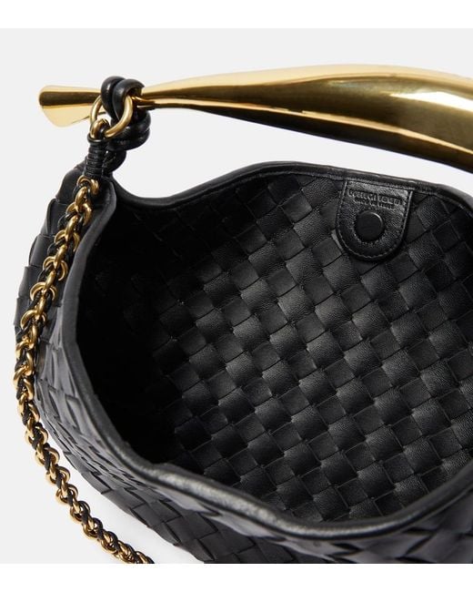 Borsa sardine color space in pelle di Bottega Veneta in Black