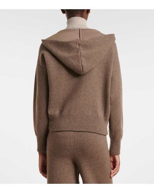 Agnona Brown Cashmere, Wool, And Silk Hoodie