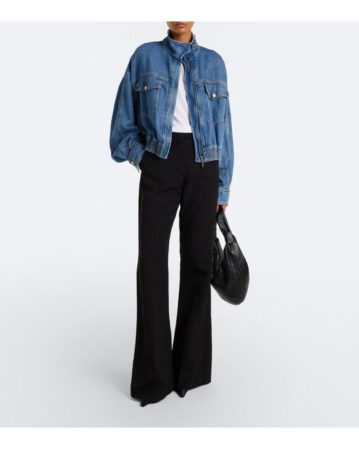 Sportmax Blue Denim Bomber Jacket