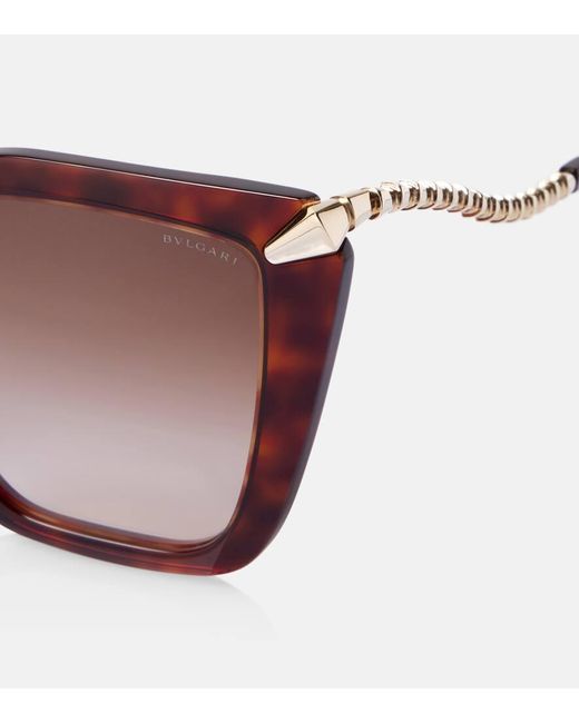 BVLGARI Brown Eckige Sonnenbrille Serpenti Viper