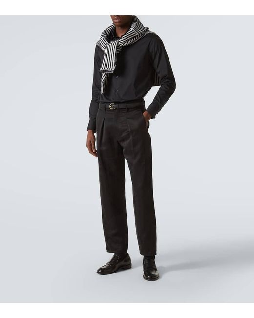 Giorgio Armani Weite Mid-Rise-Hose in Black für Herren