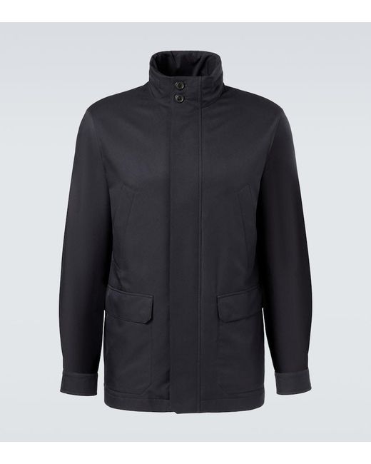 Zegna Blue Twill Field Jacket for men