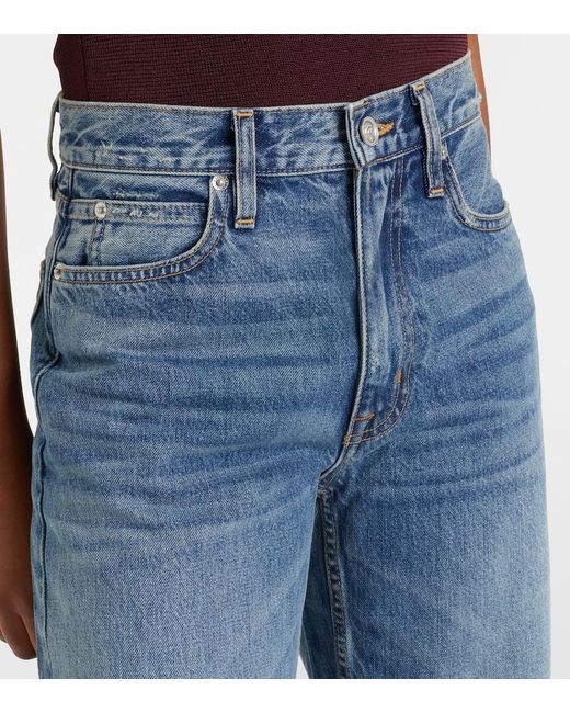 SLVRLAKE Denim Blue Cassie Faded Wide-Leg Jeans
