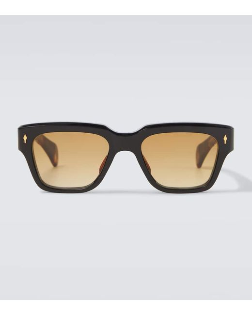 Jacques Marie Mage Brown Fellini Square Sunglasses for men