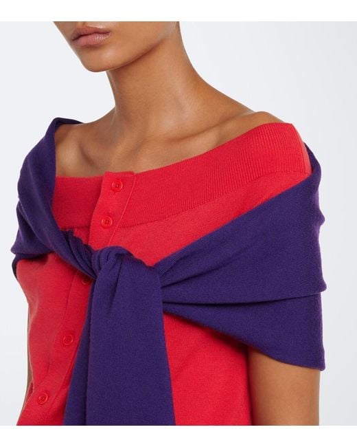 J.W. Anderson Layered Off-Shoulder Wool Top