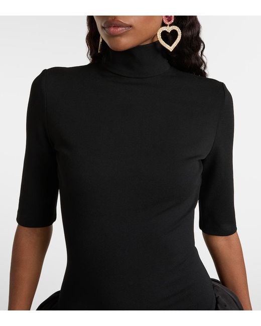 Magda Butrym Black Turtleneck Midi Dress