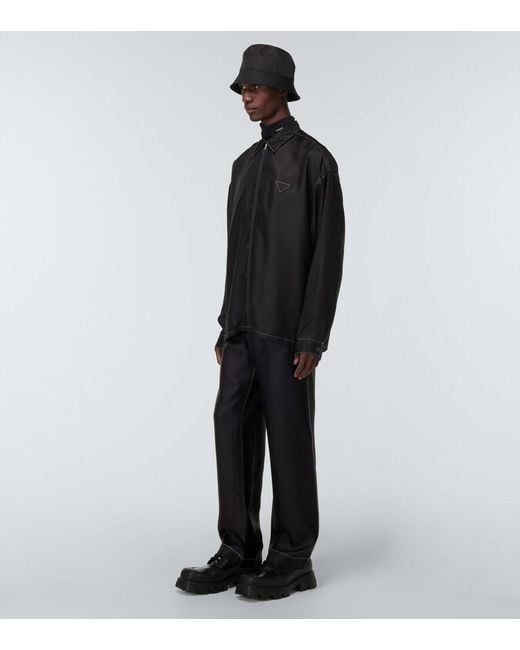 Prada Black Silk Pants for men