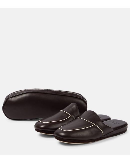 The Row Brown Beck Leather Mules