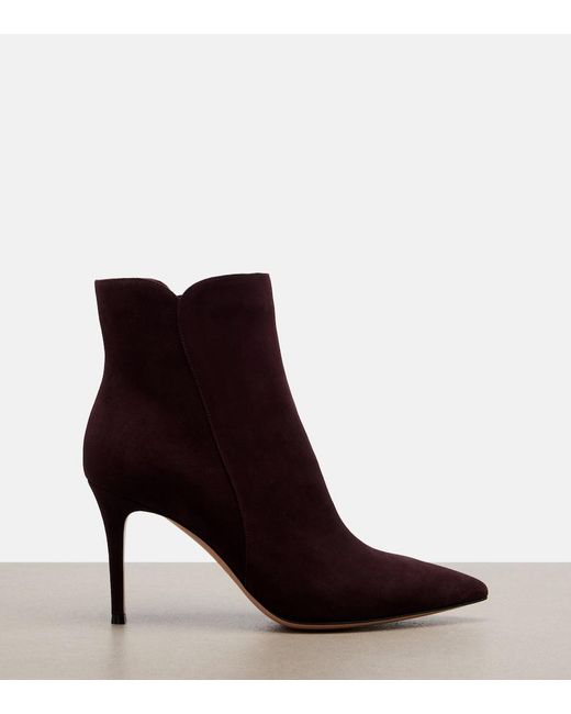 Gianvito Rossi Purple Levy Suede Ankle Boots
