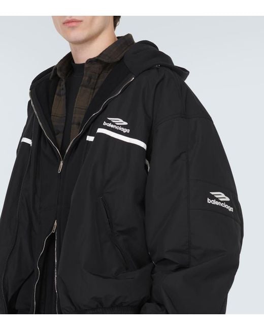 Balenciaga Black 3B Sports Icon Layered Track Jacket for men