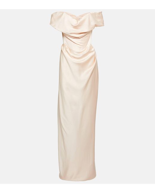 Vivienne Westwood Natural Nova Cocotte Crepe Satin Gown