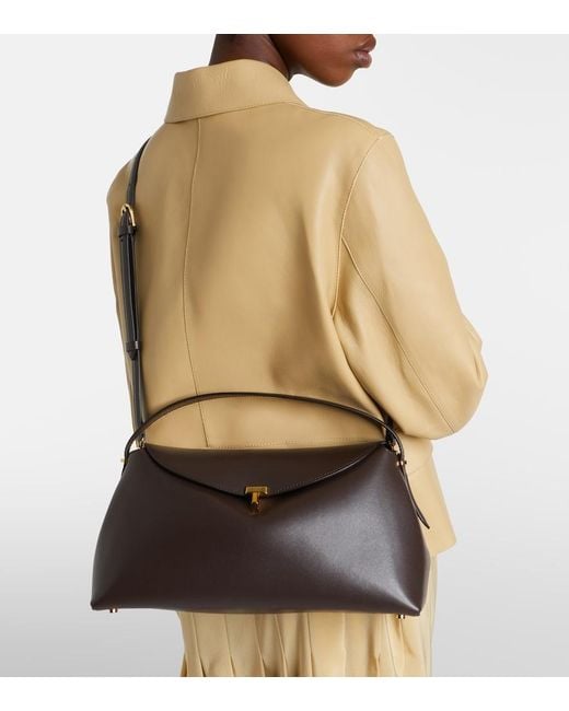 Totême Metallic Leather Tote Bag with Top Handle
