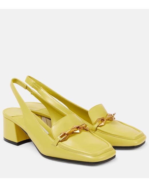 Jimmy Choo Yellow Diamond Tilda 45 Leather Slingback Pumps