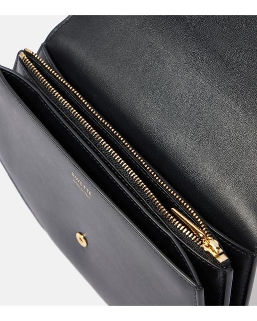 SAVETTE Black Florence Leather Clutch