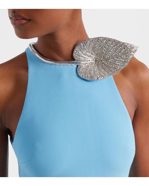 David Koma Blue Embellished Gown