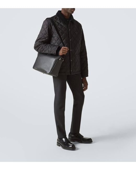 Prada Black Leather Shoulder Bag for men