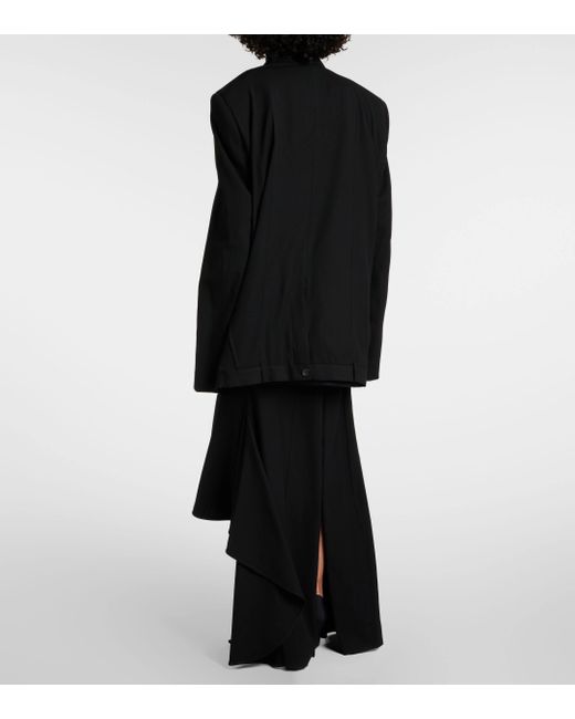 Balenciaga Black Deconstructed Wool-blend Jacket