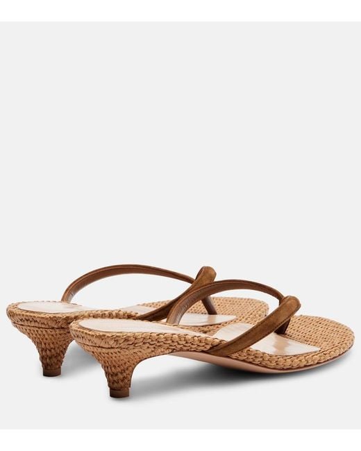 Gianvito Rossi Brown Calypso 35 Leather Thong Sandals