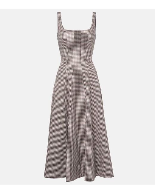 Abito Midi Wells A Quadri di Staud in Gray