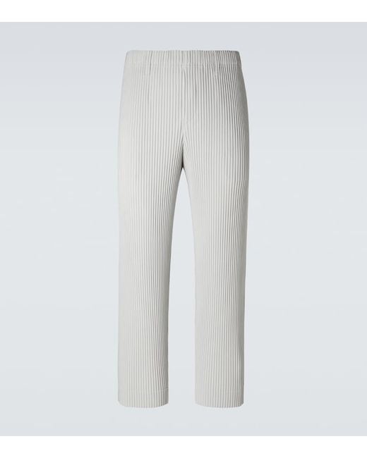 Homme Plissé Issey Miyake Gray Basics Pleated Straight Pants for men