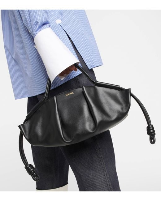 Loewe Black Paseo Small Leather Tote Bag