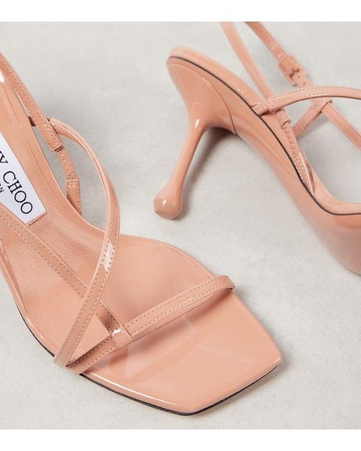 Jimmy Choo Pink Etana 80 Patent Leather Sandals