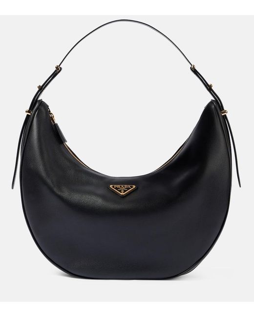 Prada Black Schultertasche Arque Large Aus Leder