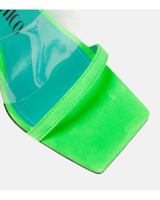 The Attico Green Isa Suede Sandals