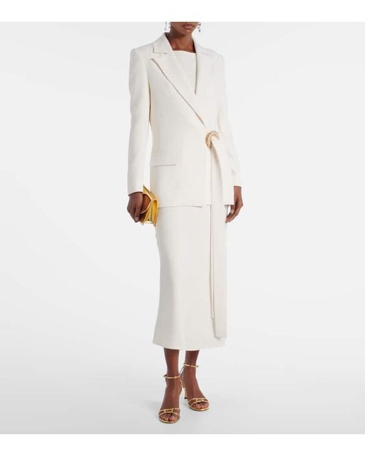 Elie Saab White Verzierter Blazer