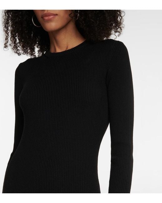 Wardrobe NYC Black Rib-Knit Wool Minidress